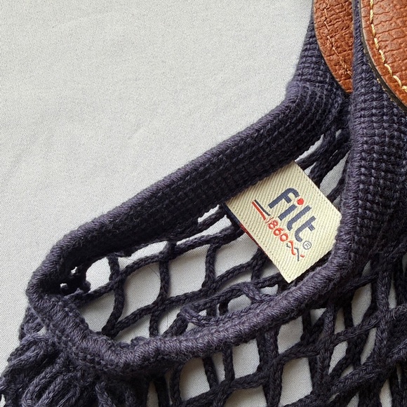 Longchamp Le Pliage Filet Mesh Bag - Navy Large Excellent Condition - Picture 10 of 10